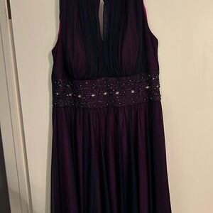 Jessica Howard Fun Purple Dress with Fuchsia underlay.